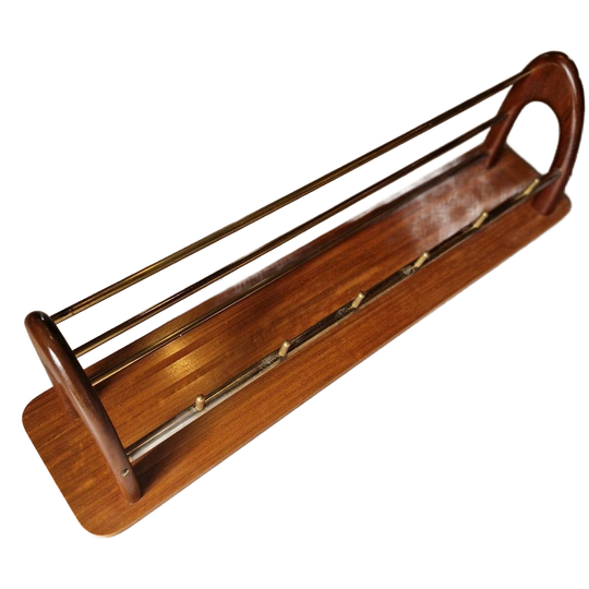 Vintage Deense Kapstok Teakhout En Chroom Jaren 60 1
