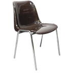 Vintage Helmut Starke Stapelbare Kuip Stoelen, High Gloss Bruin. thumbnail 1