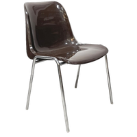 Vintage Helmut Starke Stapelbare Kuip Stoelen, High Gloss Bruin.