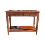 Koloniale Sidetable, Haltafel Afm. 100X40Cm En 76Cm Hoog. thumbnail 1