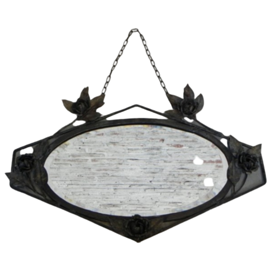 Art Deco Spiegel In Stalen Frame 1