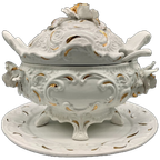 Vintage Terrine Capodimonte Wit/goud thumbnail 1