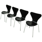 Set Of 4 Butterfly Chairs Model 3107 By Arne Jacobsen For Fritz Hansen 1990s thumbnail 1