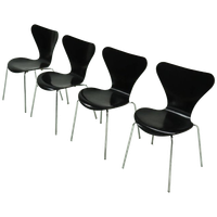 Set Of 4 Butterfly Chairs Model 3107 By Arne Jacobsen For Fritz Hansen 1990s