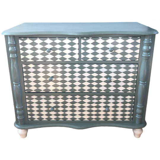 Ladekast, Commode, Houten Kast Handgeschilderd 1