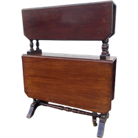 Antiek Engelse Bijzettafel, Twee Etages, Hangoortafel 73 Cm Hoog