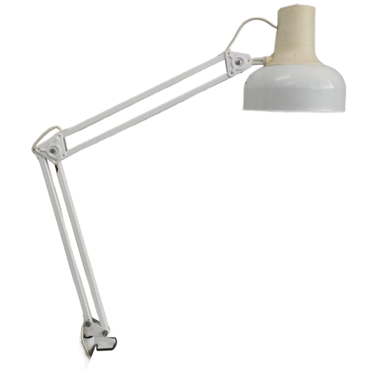 Schaarlamp Bureaulamp Lival P12 Wit Finland Jaren '70 1