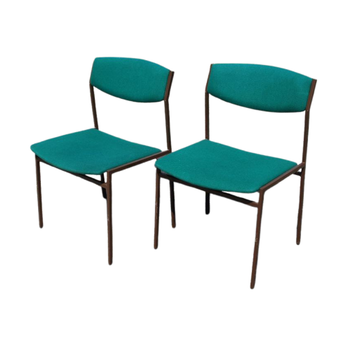 Groene Stoelen Metalen Frame Vintage Stoelen, Strak