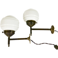 Giso Gispen - Wandlamp - Set (2) - Messing - Opaalglas - 2E Kwart 20E Eeuw