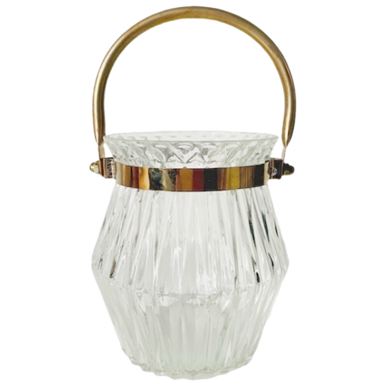 Vintage Ijsemmer Glas Messing Midcentury 1