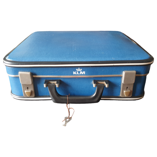 Nostalgisch Klm Blauw Stewardess Koffertje Met 1 Sleutel