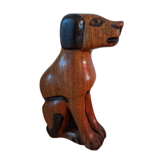 Houten Zittende Hond 1