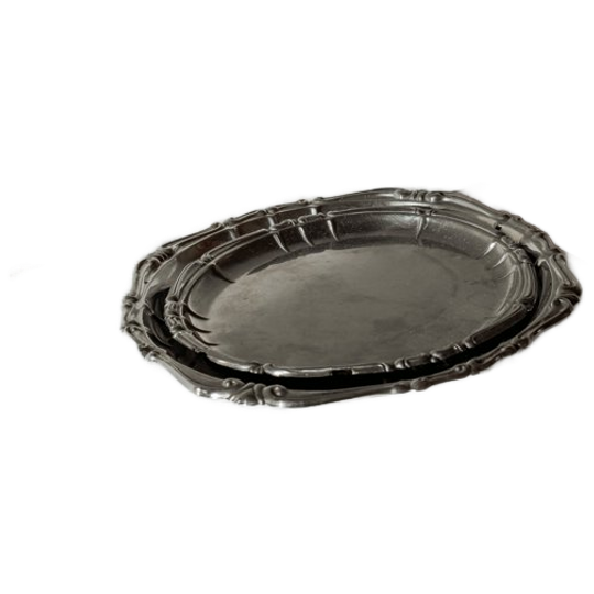 Set Van 2 Vintage Rvs Serveerschalen 1