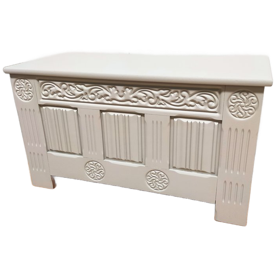 Vintage Dekenkist Met Mooi Houtsnijwerk 1