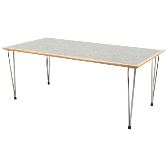 Beuken Eettafel Met Chromen Poten 1