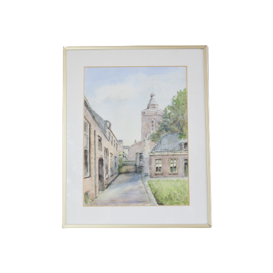 Goudkleurige Lijst Pastel Hofje 1