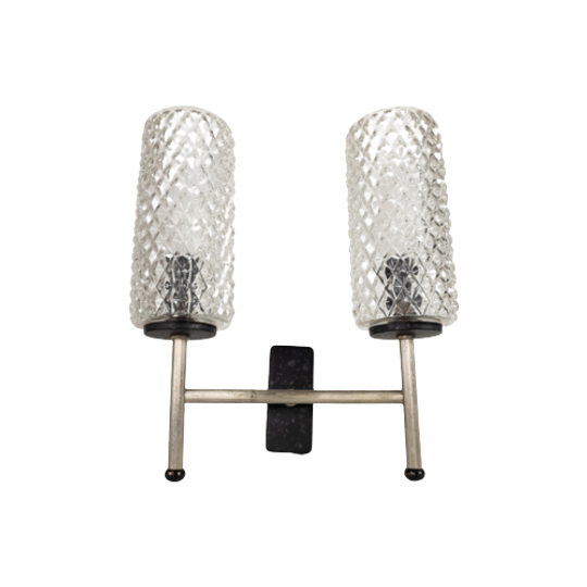 Wandlamp - 2 Armen - Italie - Luxury - Messing - Metaal - Glas - 50's 1