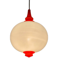 Space Age Hanglamp Met Melk Glas Bol