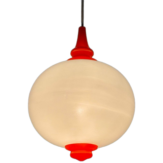 Space Age Hanglamp Met Melk Glas Bol 1