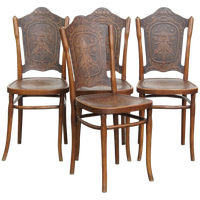 Set Van 4 Originele Antieke Jacob En Josef Kohn Bentwood Design Thonet Stoelen Uit Begin 20e Eeuw
