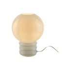 Vintage Witglazen Tafellamp 'bulb' Van Glashütte Limburg 1979 thumbnail 1