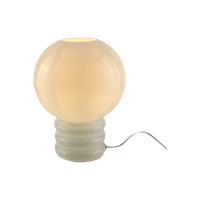 Vintage Witglazen Tafellamp 'bulb' Van Glashütte Limburg 1979