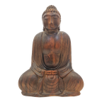 Houten Handgesneden Boeddha Beeld 18cm thumbnail 1