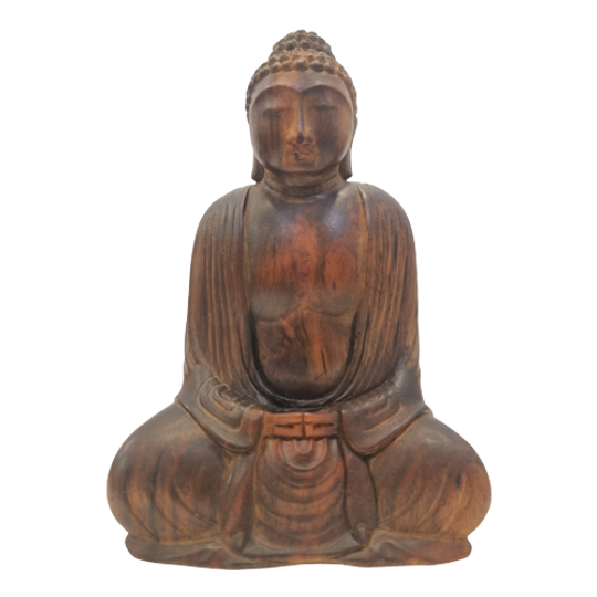 Houten Handgesneden Boeddha Beeld 18cm 1