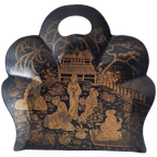 Napoleon Iii Japanse Papier-maché Kruimelverzamelaar thumbnail 1