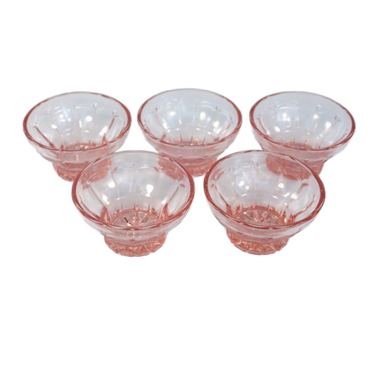 Vintage Roze Glazen Schaaltjes 1