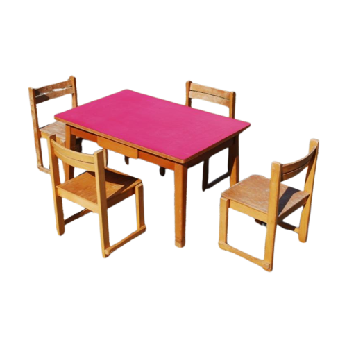 Kindertafel Met 4 Stoeltjes