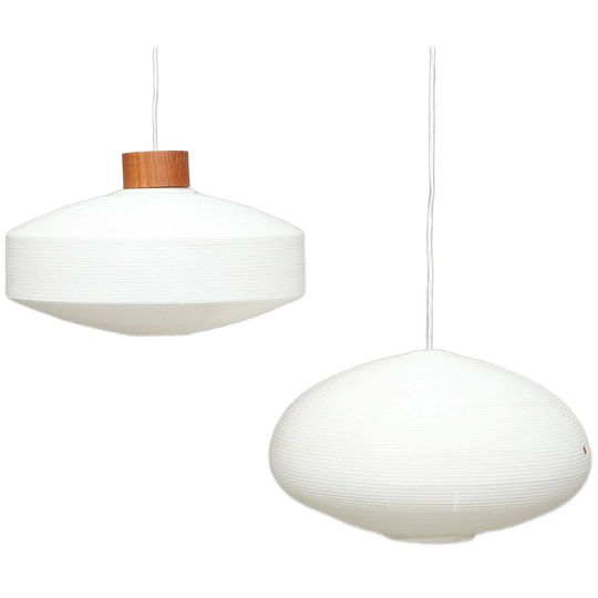 Eje Ahlgren. 2 Teak/plastic Ceiling Lights, “rotoflex”, Bergboms, Sweden 1950s/60s. 1