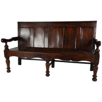 18e-eeuwse Georgische Eikenhouten Bank – Gedateerd Circa 1790