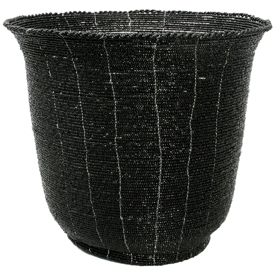 Bazar Bizar | De Beaded Kom Hoog - Zwart - L 1