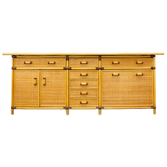 Vintage Rotan Bamboe Sideboard 1