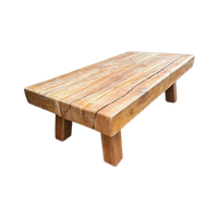 Brutalistische Wabi-Sabi Massief Eiken Salontafel