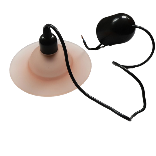 Vintage Ufo Hanglamp In Roze Mat Glas Massive, Jaren '80 1