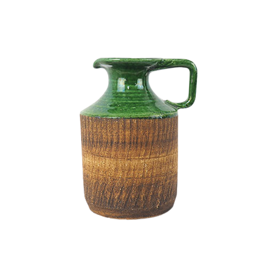 Vintage Vaasje Met Oor Bruin/groen 1