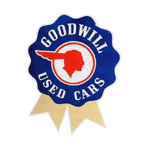 Tof En Groot Decoratief Emaille Bord Goodwill Used Cars.