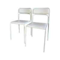 Stoel Chroom Skai Italiaans Design 2 Stuks
