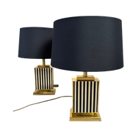 2x Vintage ‘black And Gold’ Tafellamp – Hollywood Regency