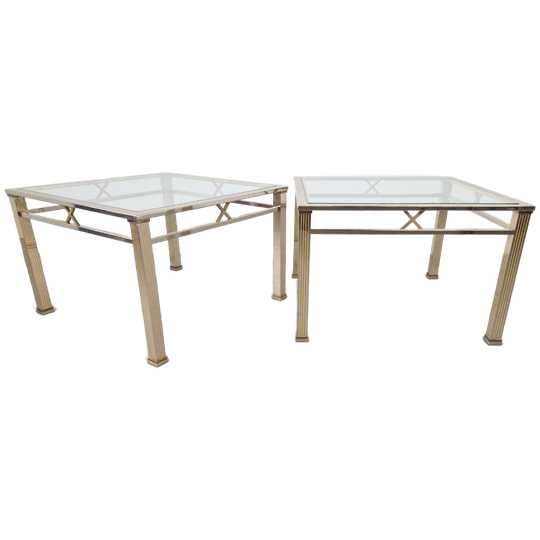 Set 2 Vintage Salontafel Chroom Messing Fratelli Orsenigo 70 1