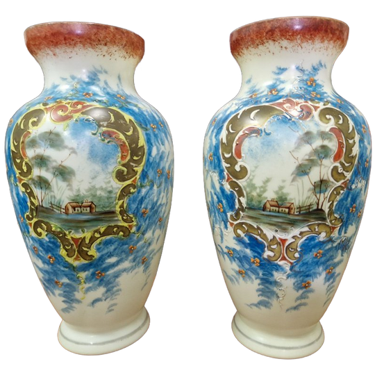 Set Antieke Opaline Vazen 1