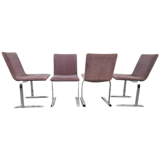 Set 4 Vintage Giovanni Offredii Onda Stoelen Saporiti ‘70 1