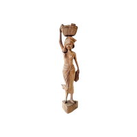 Balinees Vrouwenbeeld Houtsnijwerk Beeld Indonesië