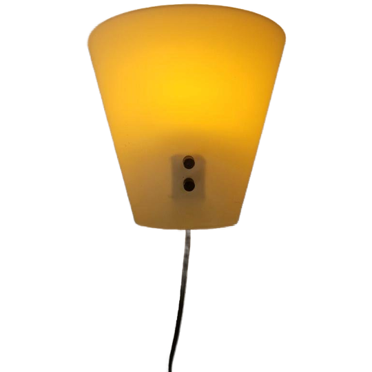 Vintage Steinhauer Glazen Muurlamp Geel Glas 1