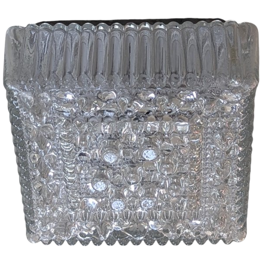 Plafondlamp Jaren 60/70 – Transparant Glazen Kap -(ke14) 1