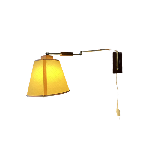 Vintage Mid Century Wandlamp / Houten Lamp 1
