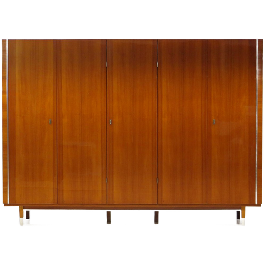 Grote 5-deurs Vintage Design Kledingkast In Teak, 1960s 1