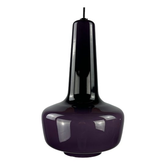 Purple Opaline Glass Pendant Light Kreta Holmegaard By Jacob Bang, 1960 1